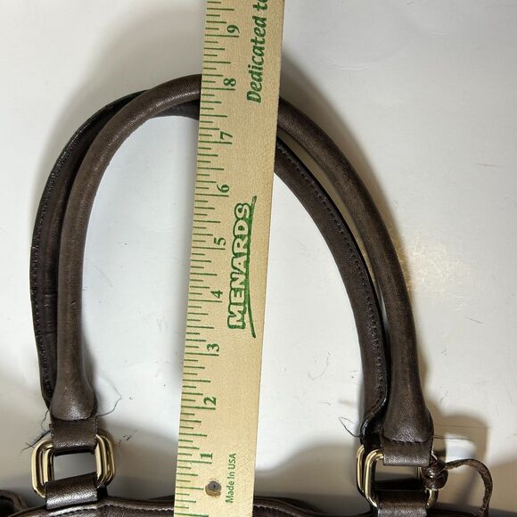 Aqua Madonna Espresso Brown Leather Quilted Front Satchel Shoulder Bag - Picture 15 of 15